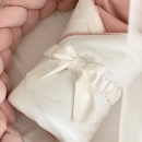 Set lenjerie pentru Patut Bebe din 6 piese Iepuras roz pudra (17)